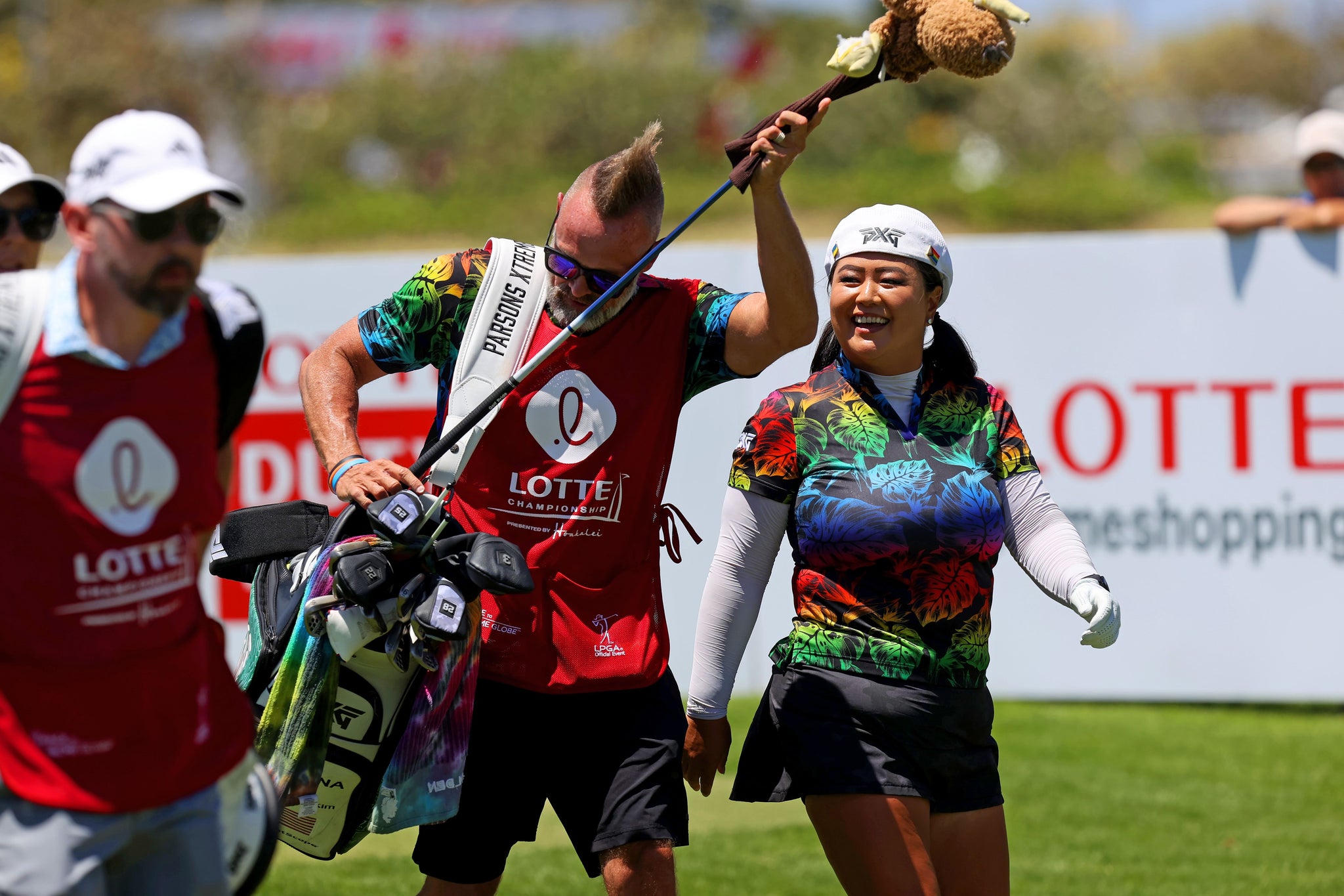 "Shave Ice Fade" - OGA Ladies Polo - Multi Color Ombre
