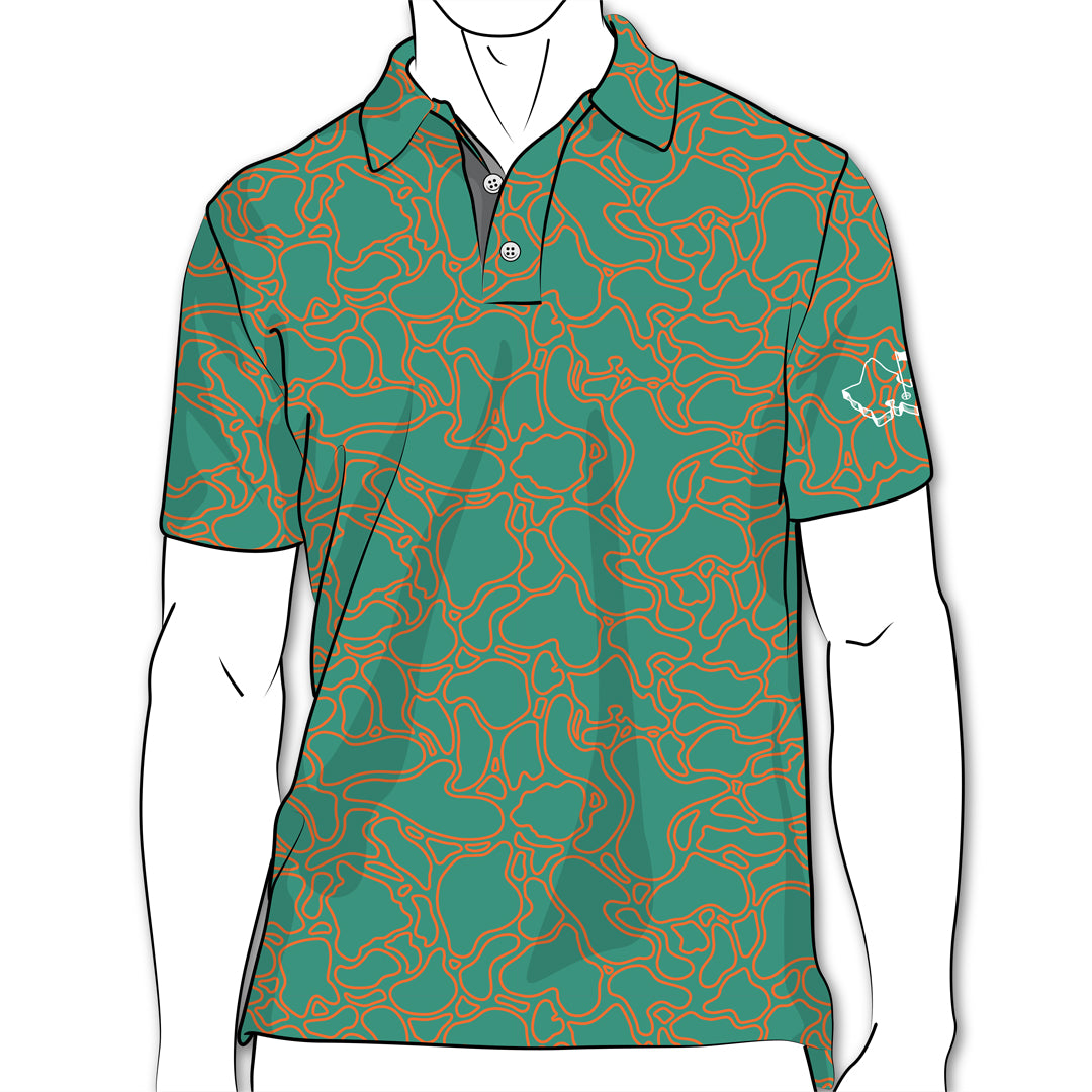 "Island Coral" - OGA Men's Polo - Teal