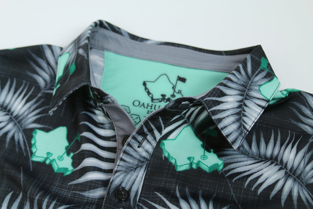 "It's About Time Manoa" - OGA Men's Polo - Black and Green