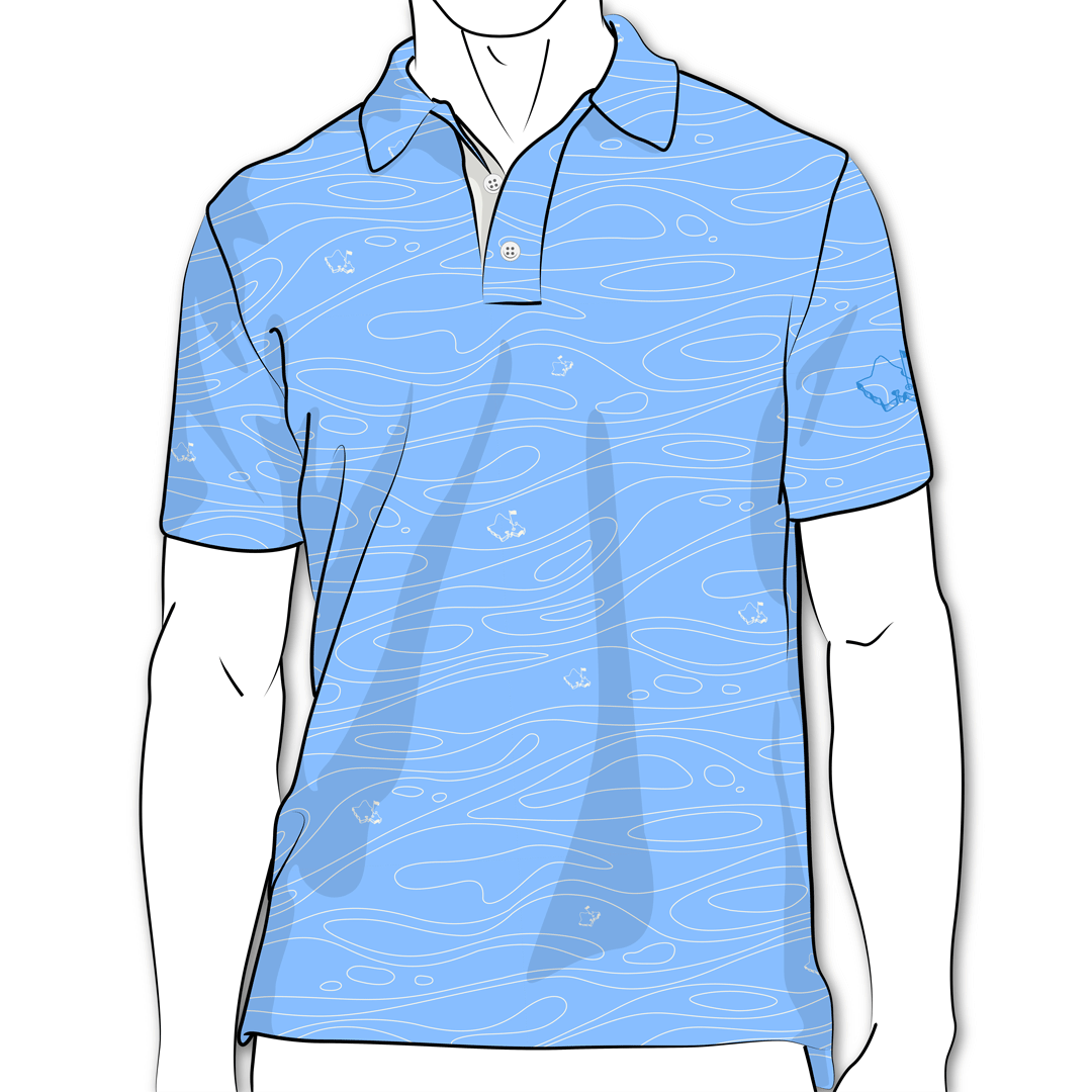 "Liquid Ice Blue" - OGA Men's Polo - Icy Blue