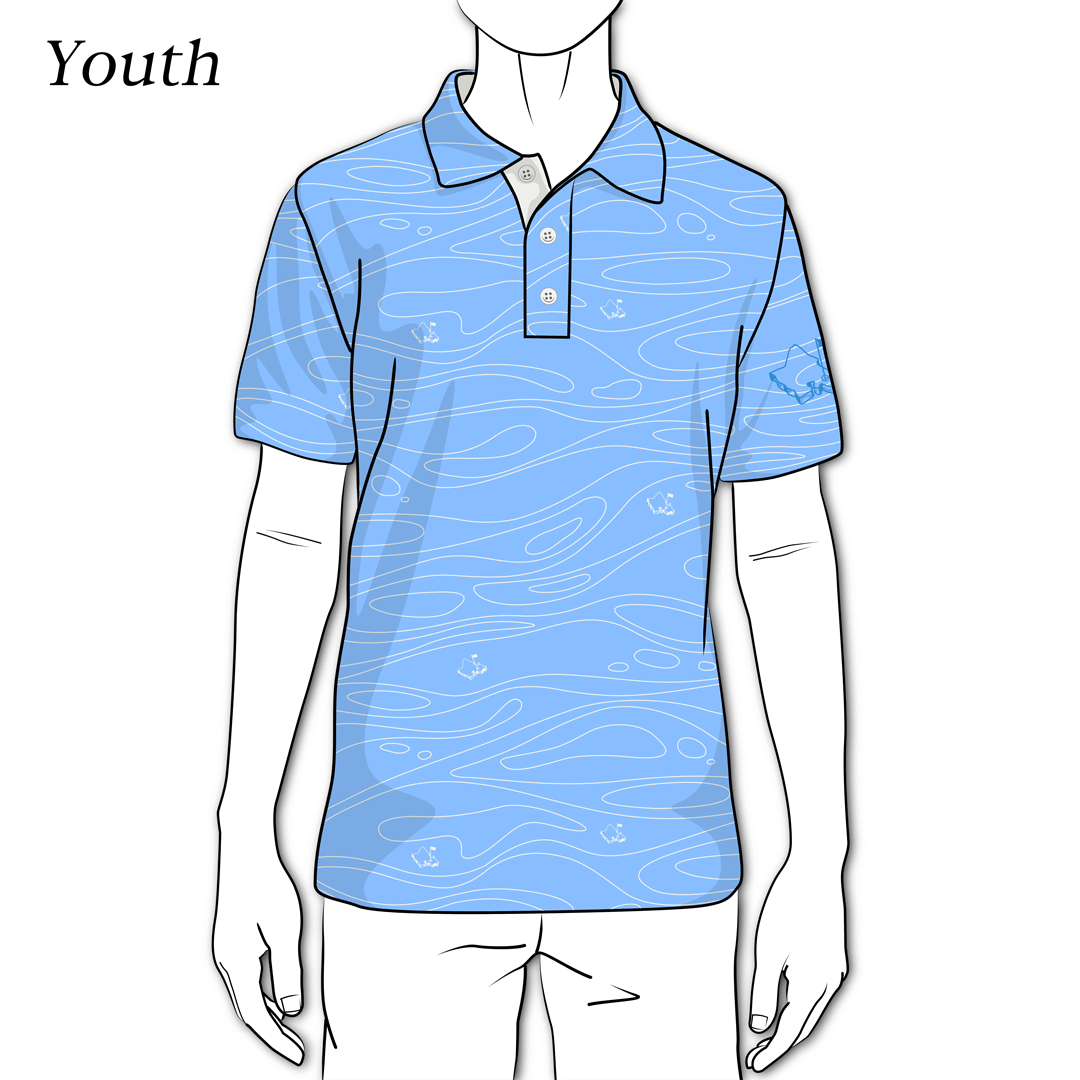 "Liquid Ice Blue" - OGA Youth Polo - Icy Blue