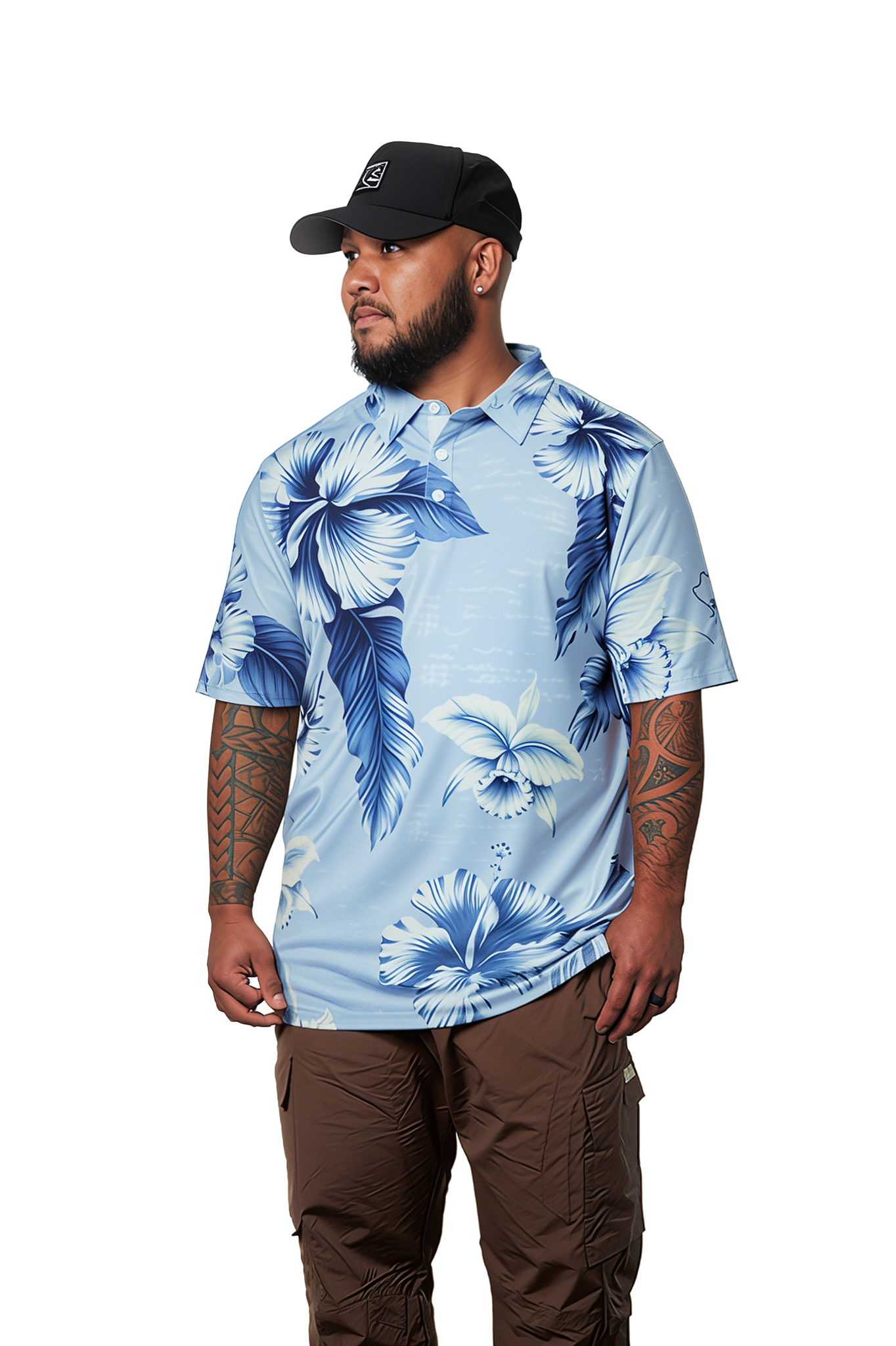 "Shmood Kine" Lobelia Blue - OGA Men's Polo - Blue / White