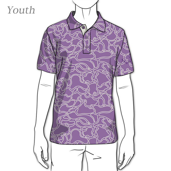 "Ube Coral Island" - OGA Youth Polo - Ube Violet / Pale Silver