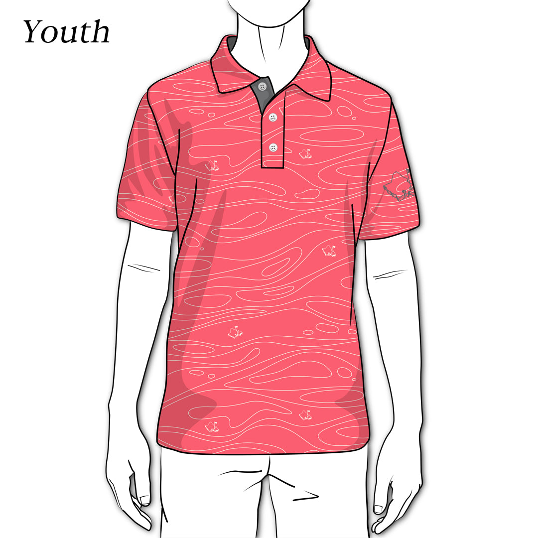 "Liquid Guava" - OGA Youth Polo - Pink Guava