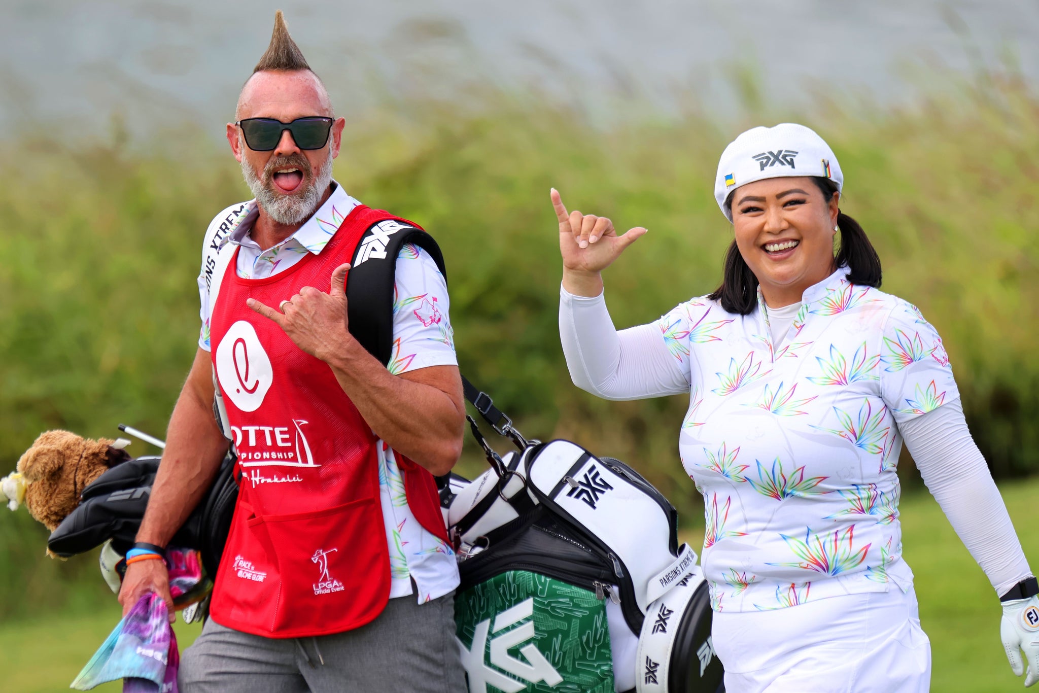 Tim Hazelgrove & Christina Kim in "Shave Ice Birdies" OGA Polo