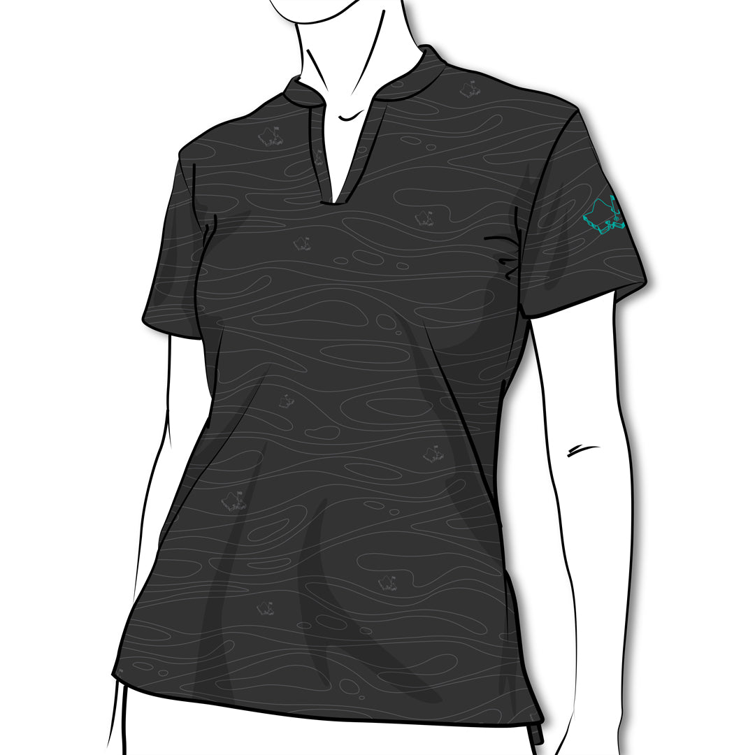 "Liquid Onyx" - OGA Ladies Polo - Onyx Black