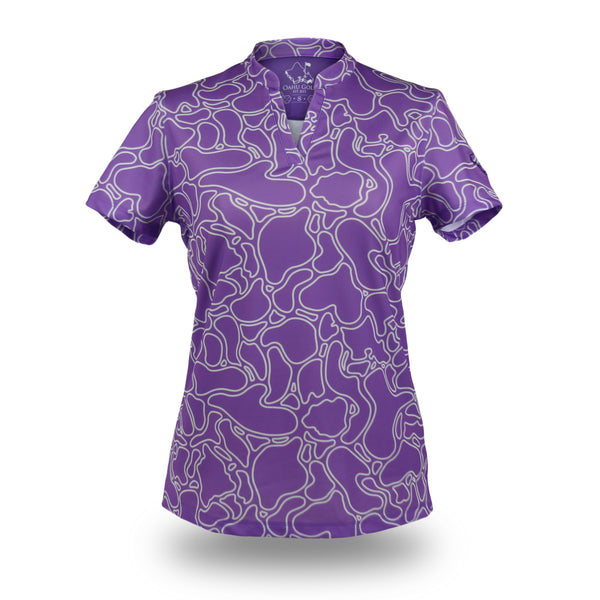 "Ube Coral Island" - OGA Women's Polo - Ube Violet / Pale Silver