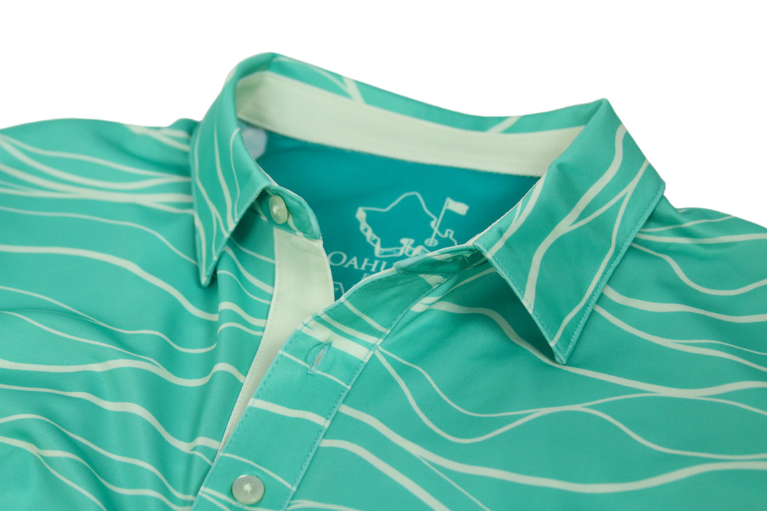 "Wavy Seafoam" - OGA Youth Polo - Seafoam Green