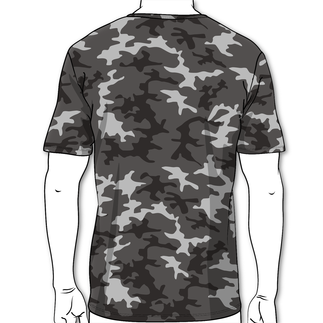 "Chevron Icon" UNISEX Graphic Tee - Riverstone Camo - High Viz Safety Green