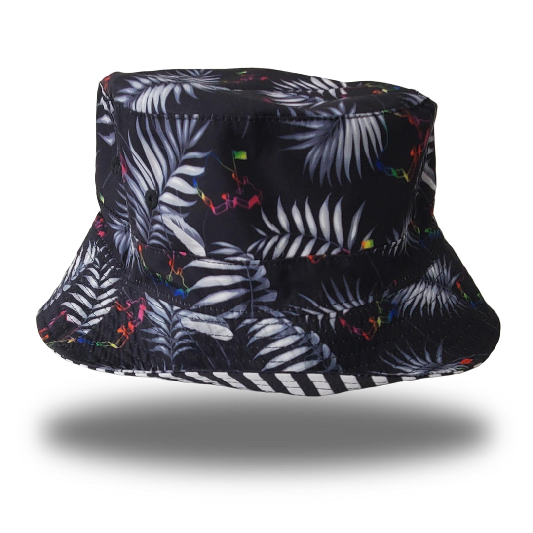 Oahu Golf Apparel - "Trippy / Shave Ice Outline" Reversible Bucket Hat For Youth, Men, and Women - Colorful Buckethat for Golf, Work, & Play