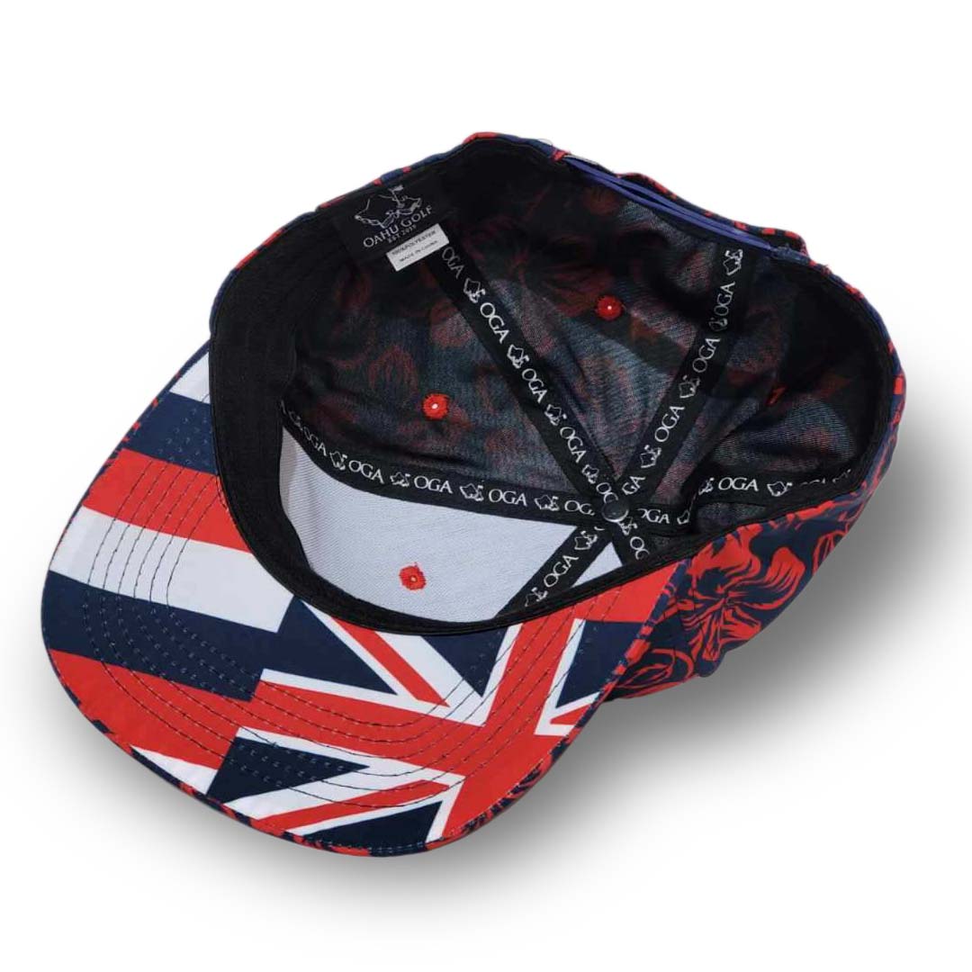 BLUE/RED HIBISCUS SNAPBACK
