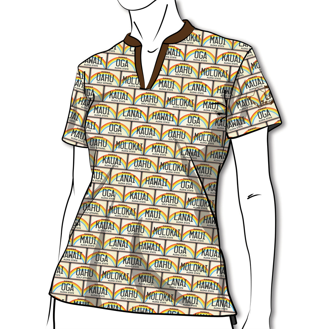 LADIES "RETRO LICENSE PLATE" POLO