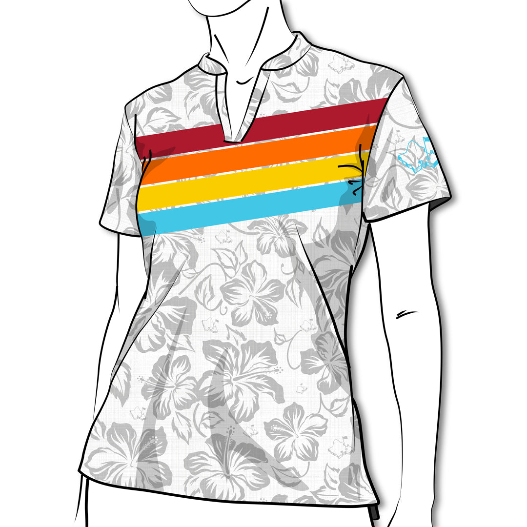 LADIES "FULL RETRO" WHITE POLO