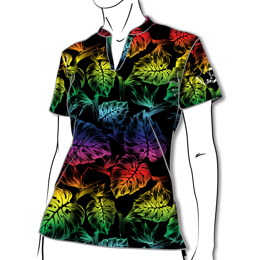 "Shave Ice Fade" - OGA Ladies Polo - Multi Color Ombre