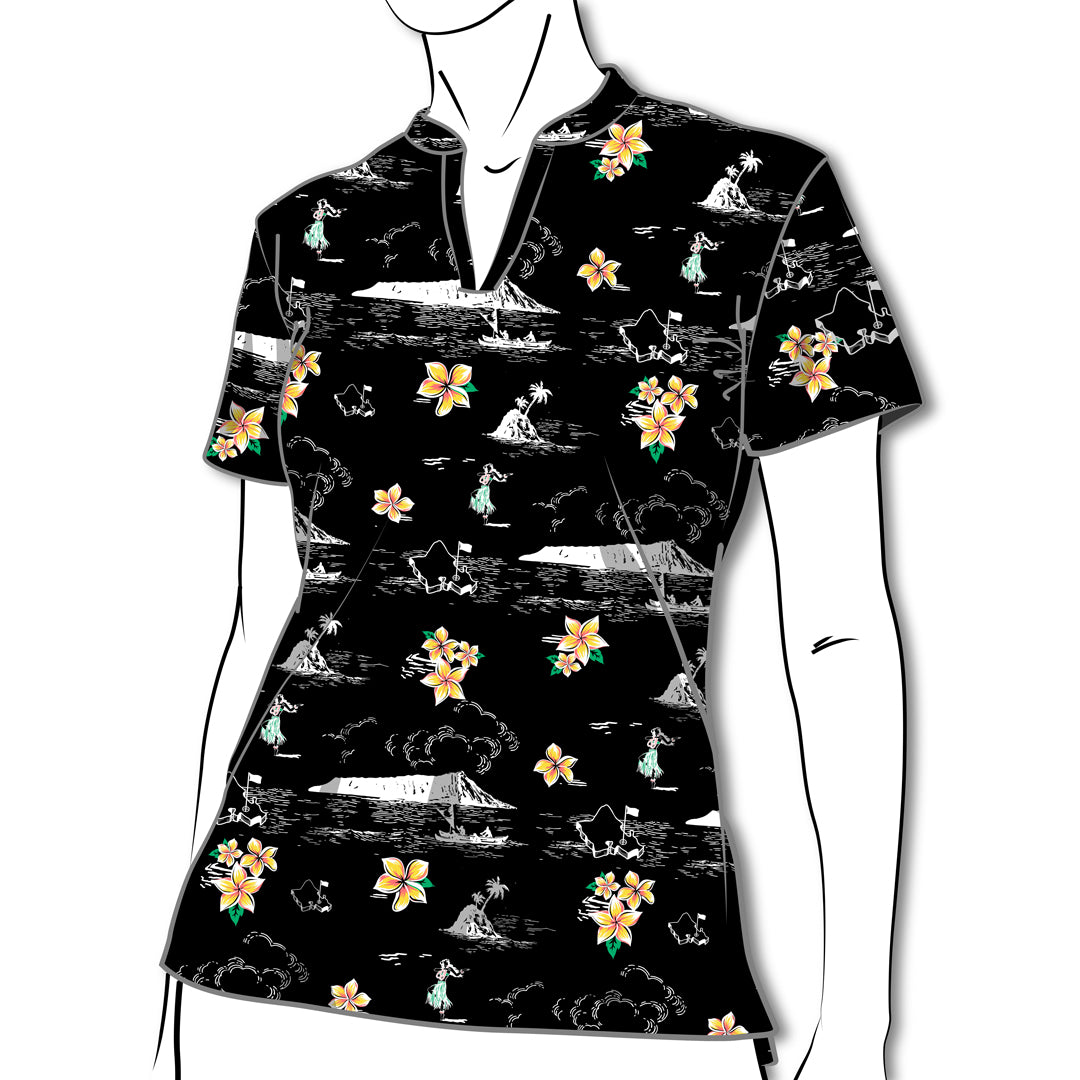 "Classic" - OGA Ladies Polo - Black