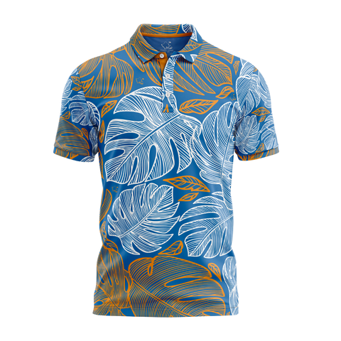 "Out of Line" Sea Gold - OGA Men's Polo - Blue / Gold