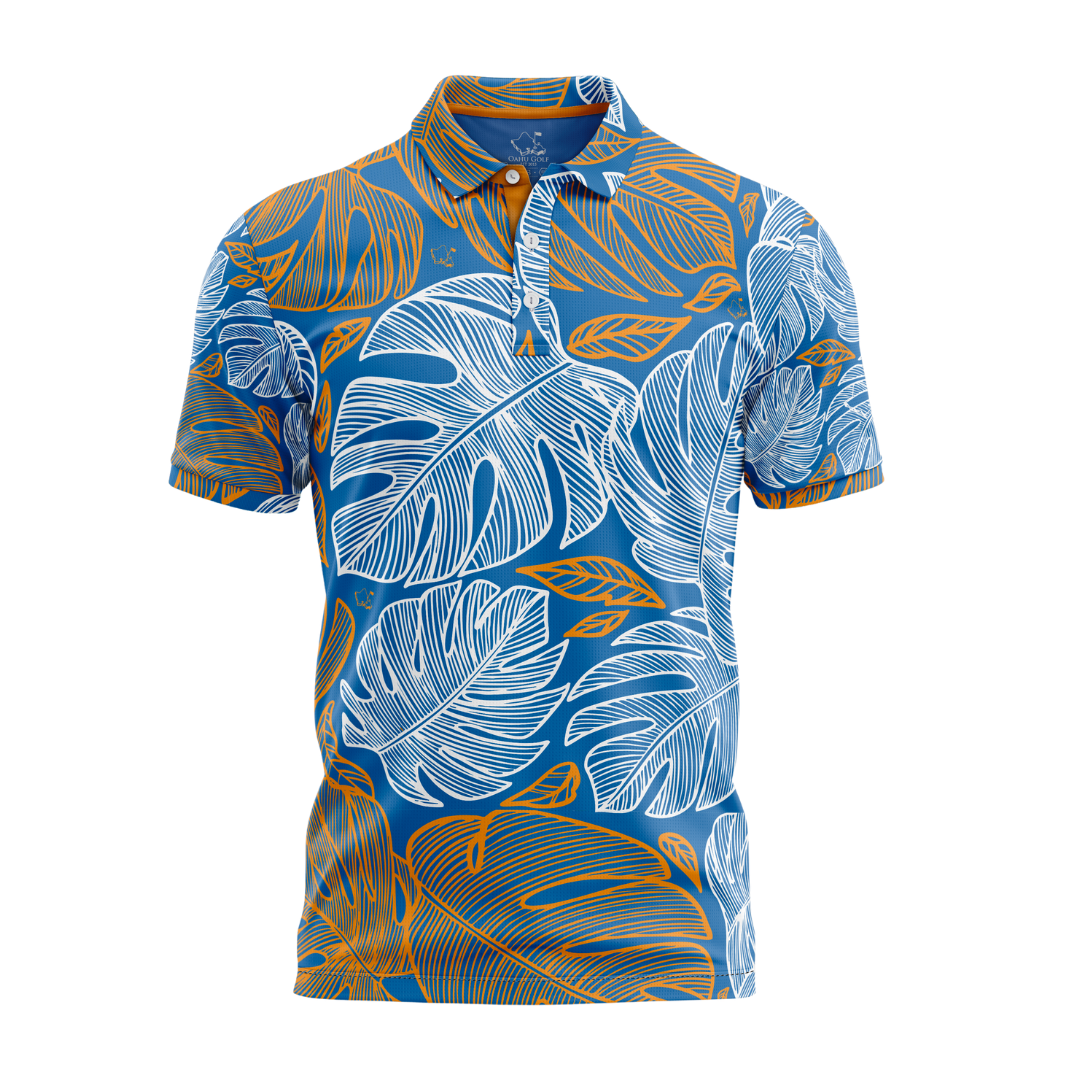 "Out of Line" Sea Gold - OGA Men's Polo - Blue / Gold