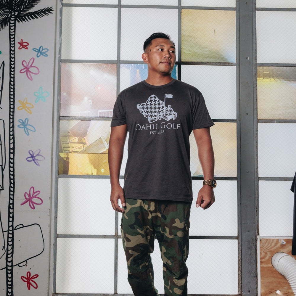 "Island Houndstooth" - OGA Unisex Graphic Tee - Vintage Black