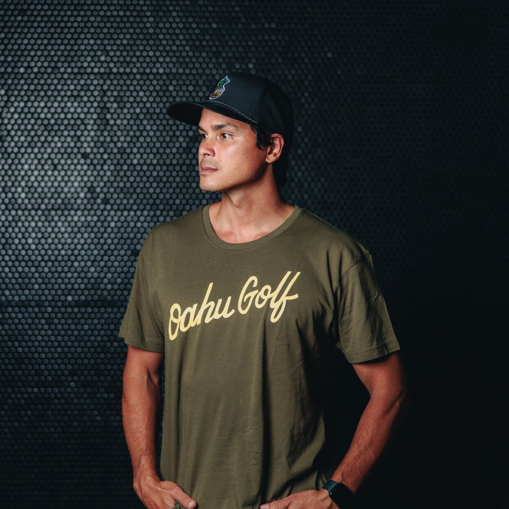 "OG Script" - OGA Unisex Graphic Tee - Military Green