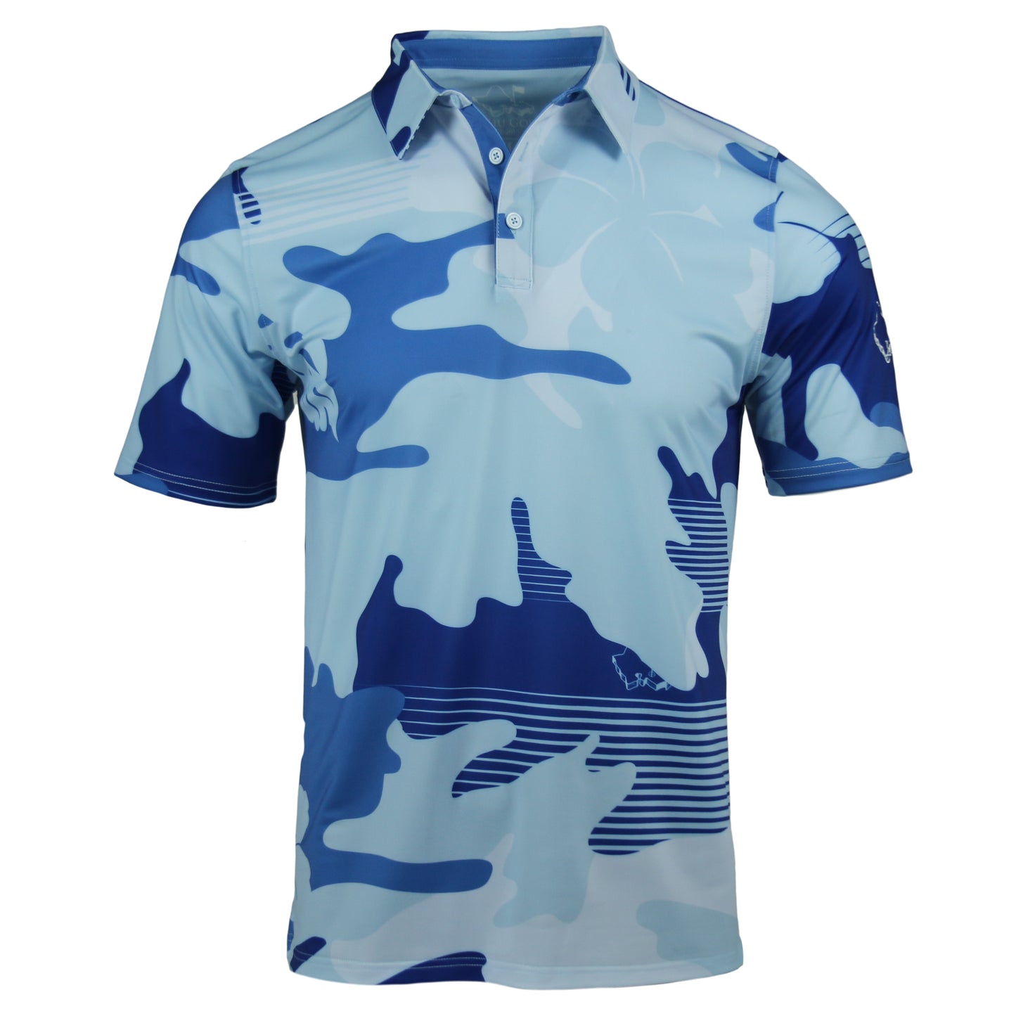 "XL Camo" - OGA Men's Polo - Blue Camouflage