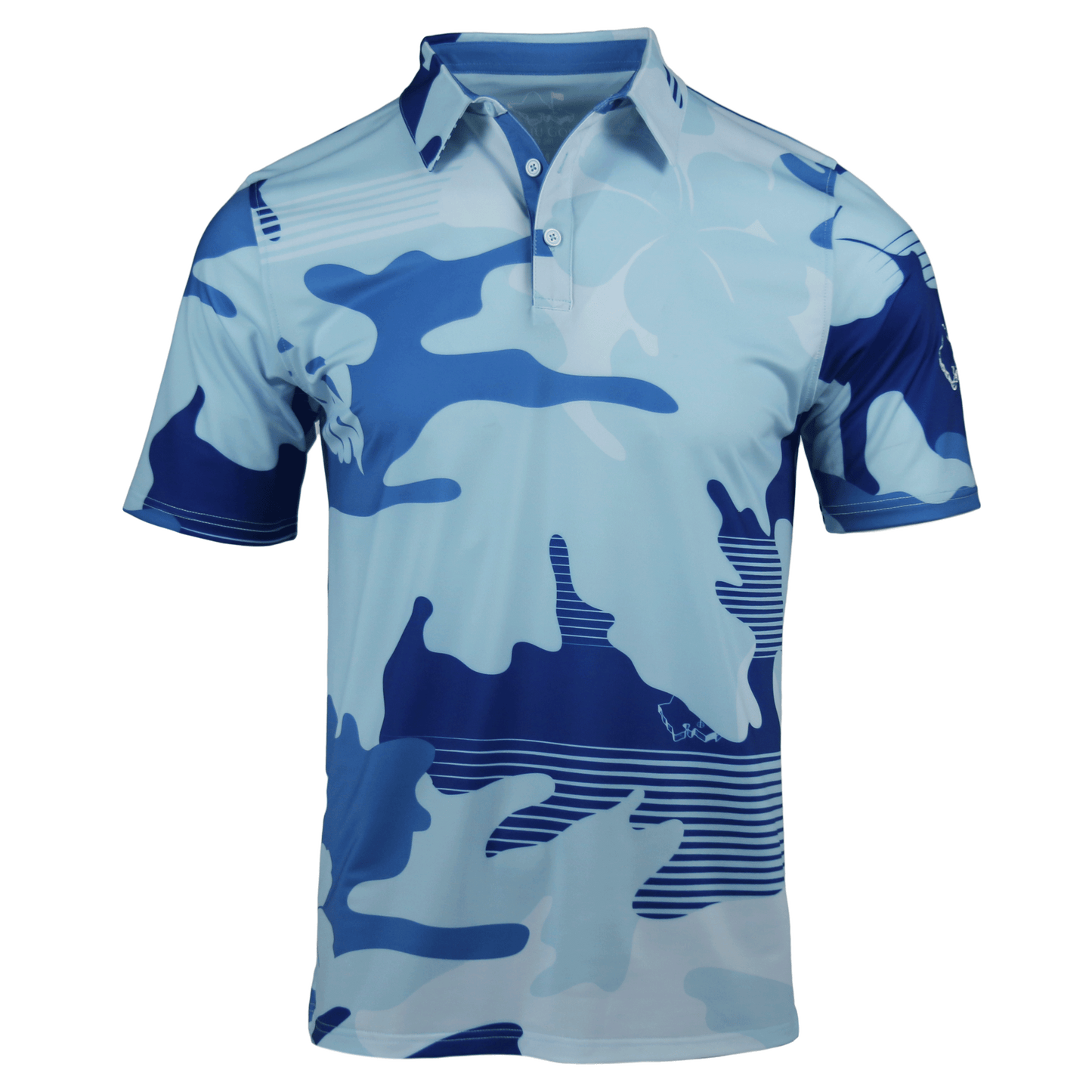 "XL Camo" - OGA Men's Polo - Blue Camouflage