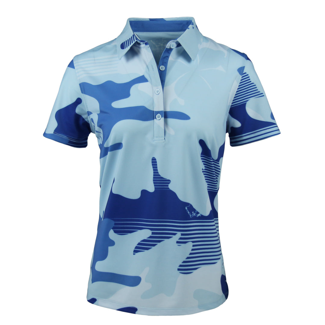"XL Camo" - OGA Women's Polo - Blue Camouflage