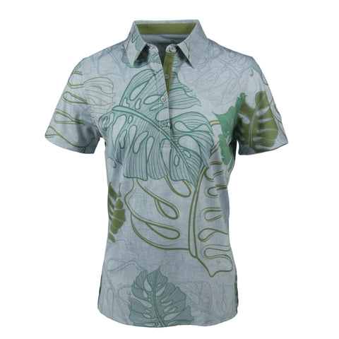 "Golden Era" - OGA Women's Polo - Heather Gray / Greens