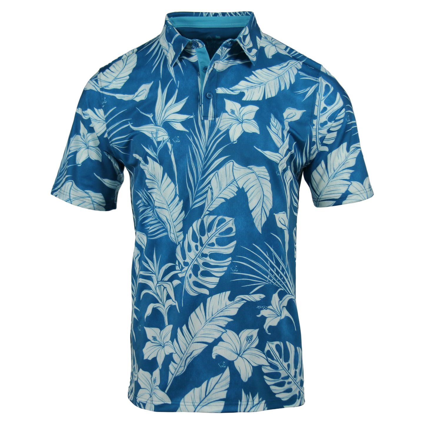 "Tropical Storm" - OGA Men's Polo - Teal Blue / White Mist