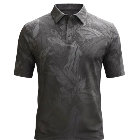 "Faded" Black Ombre - OGA Men's Polo - Black / Charcoal