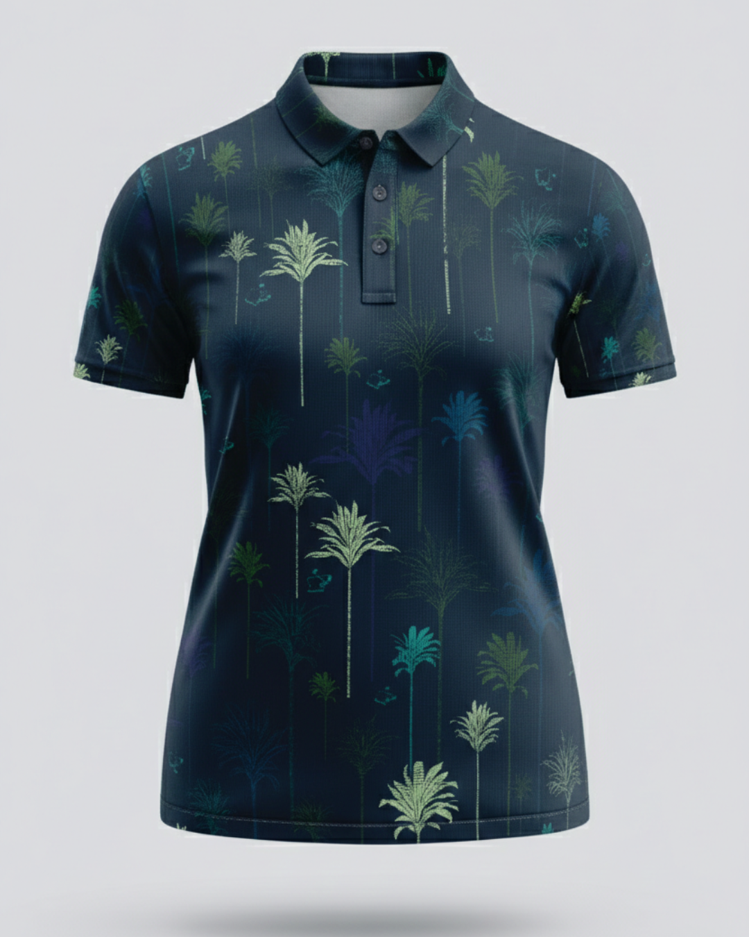 "Ti Leaf" Twilight Sky - OGA Women's Polo - Midnight Blues / Mint