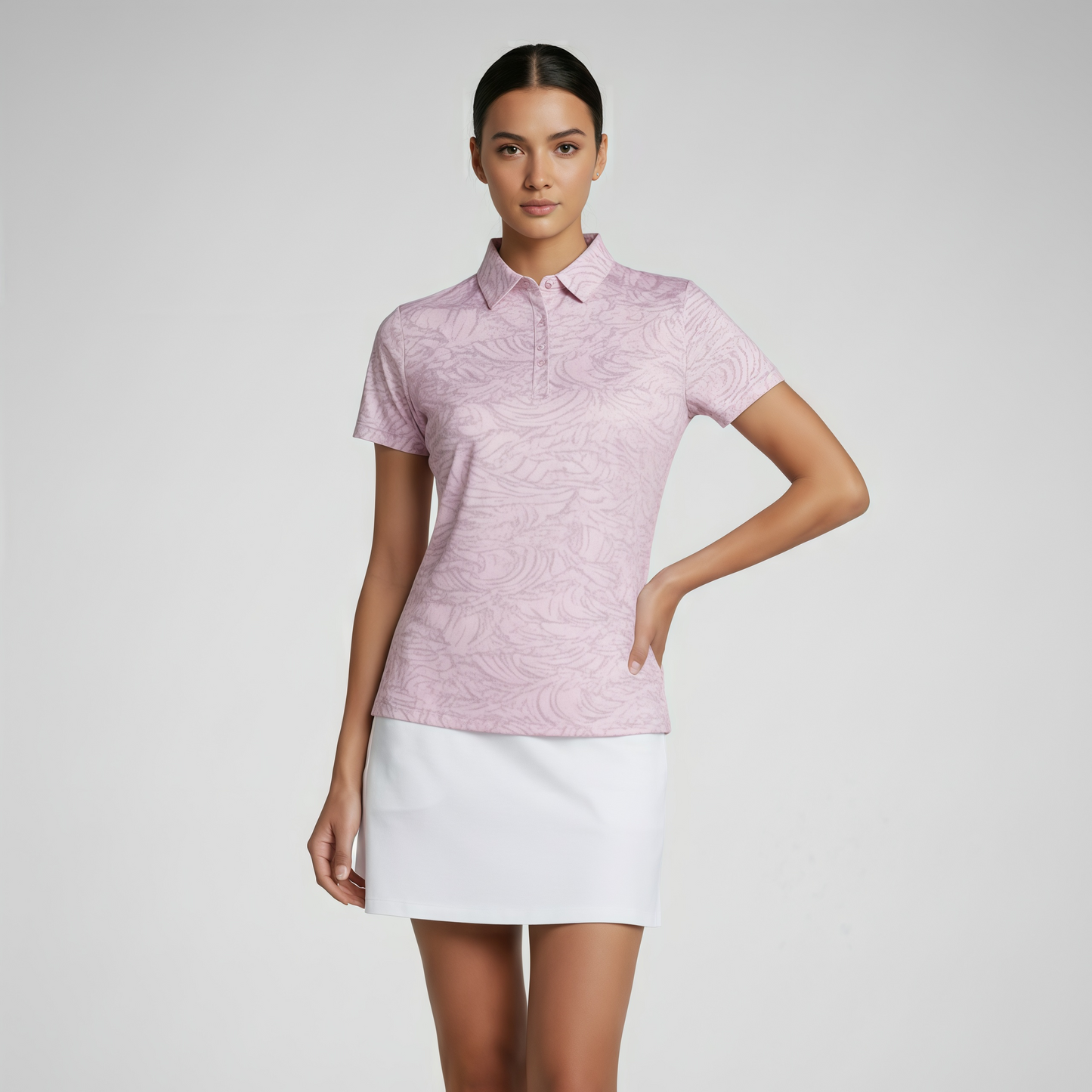 "Rough Waters" Pink Lilac - OGA Women's Polo - Pink / Lilac