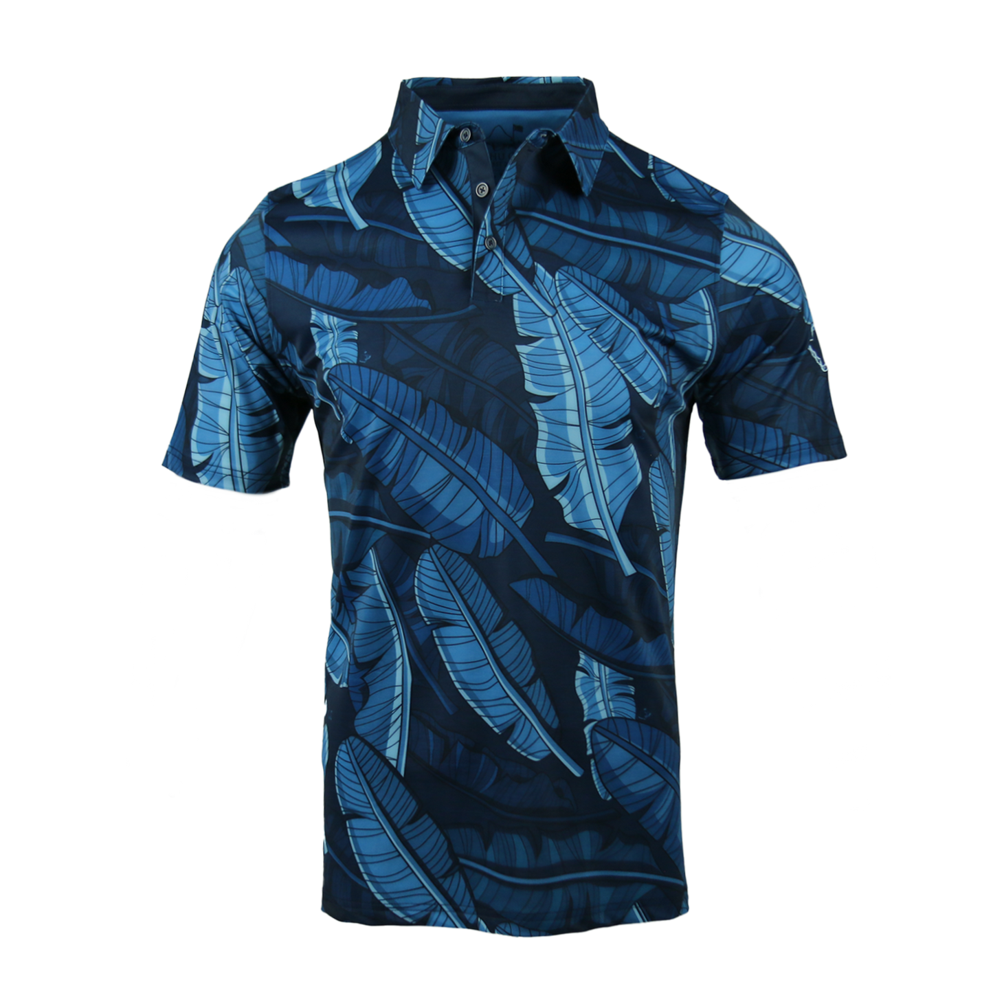 "Banana Patch Night  Blues" - OGA Men's Polo - Multi Blues