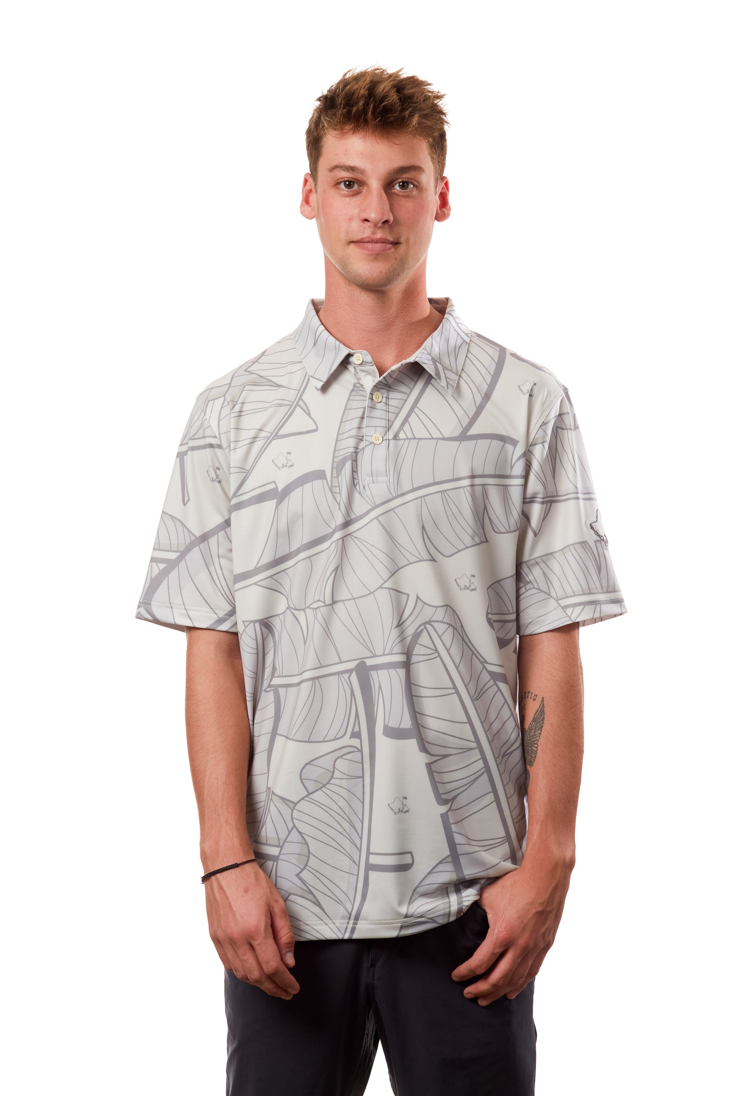 "Banana Patch" Light Khaki - OGA Men's Polo - Tonal Khaki