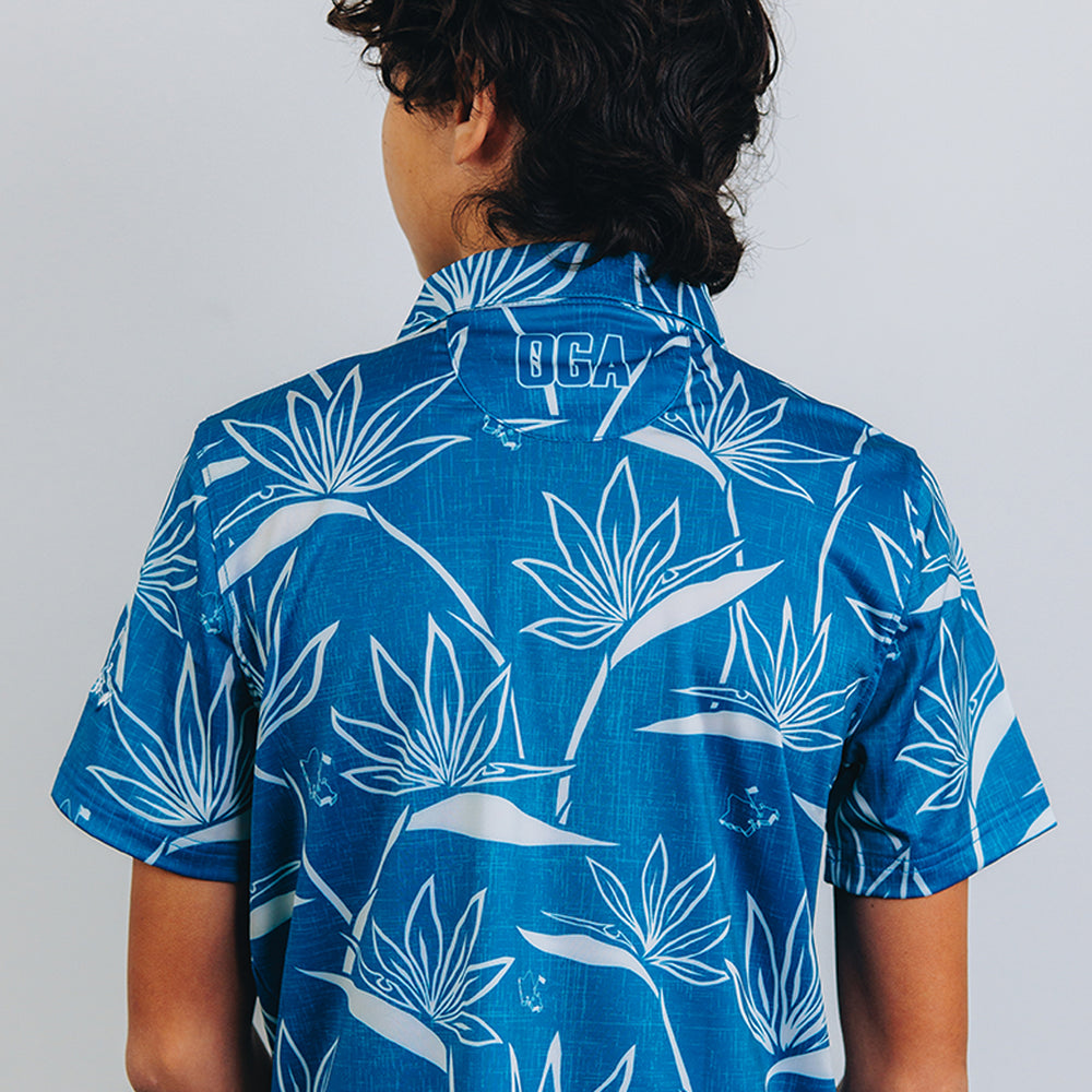 
                      
                        "Birdies of Paradise" Teal Ecru - OGA Youth Polo - Teal Blue Ecru White
                      
                    