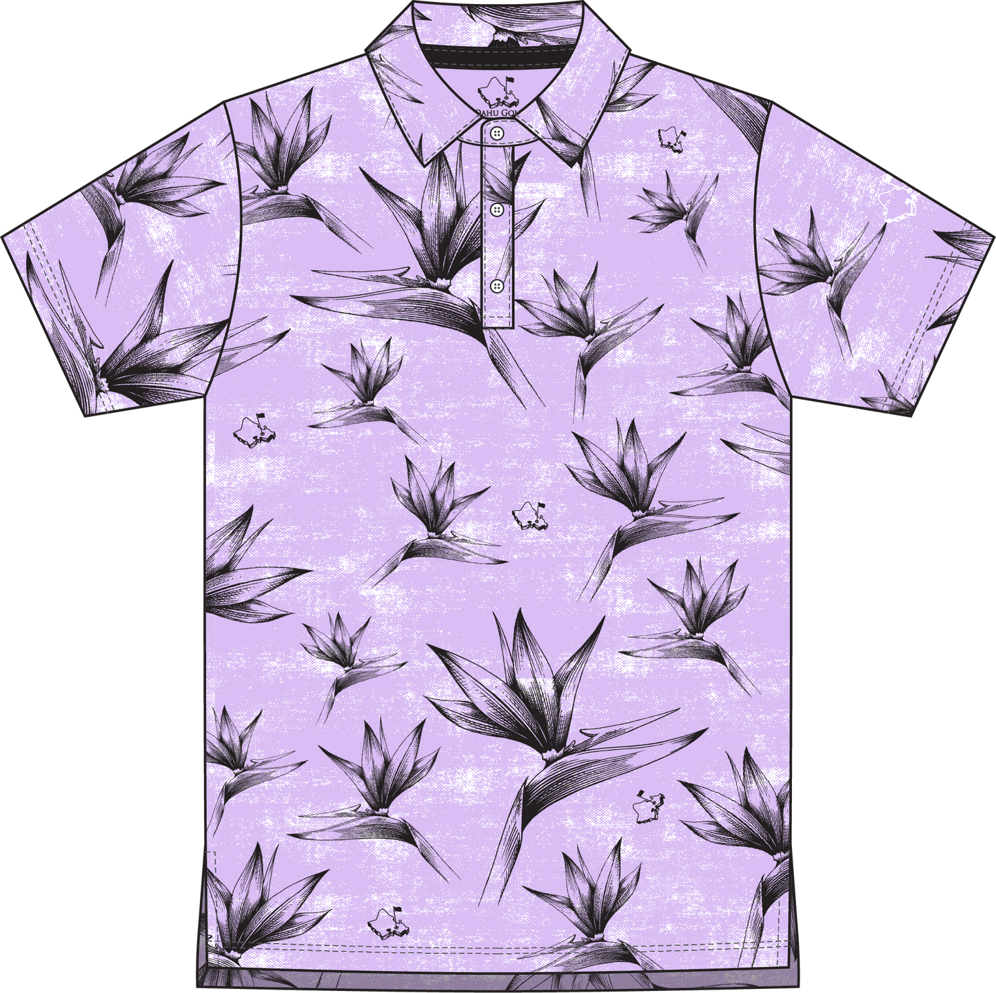 "Birdies Flock" Pale Ube - OGA Youth Polo - Pale Ube / Black