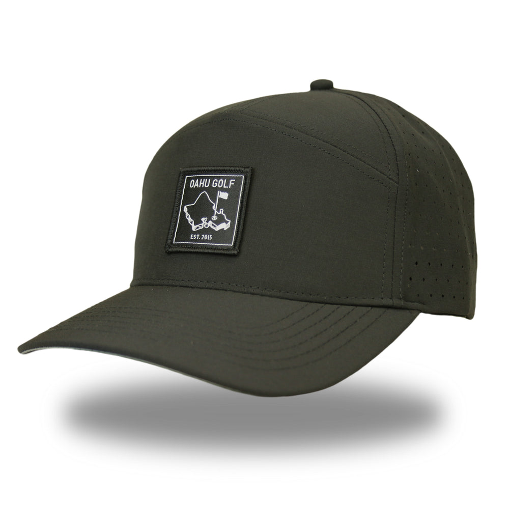 "Black Lava Hybrid" - OGA 7 Panel Hybrid Snapback - Obsidian Black