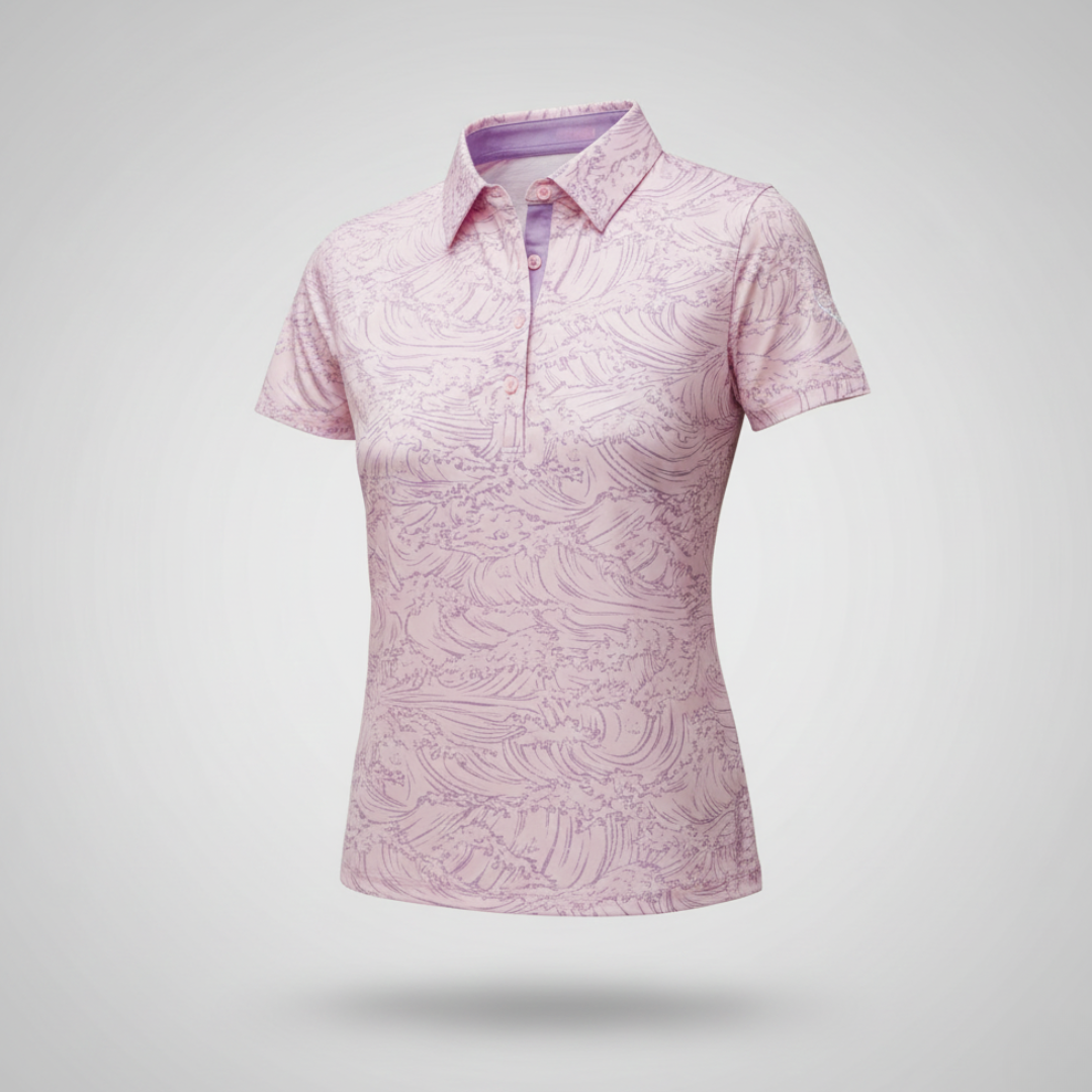 "Rough Waters" Pink Lilac - OGA Women's Polo - Pink / Lilac