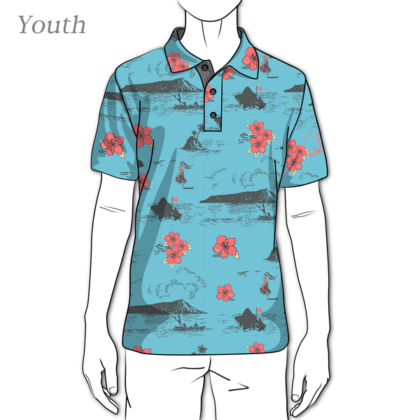 "Classic Island" Blue Skies - OGA Youth Polo - Sky Blue