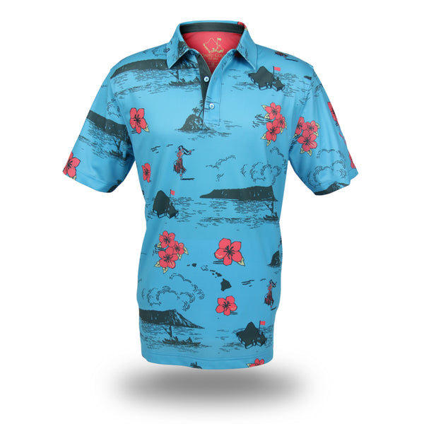 "Classic Island" Blue Skies - OGA Men's Polo - Sky Blue