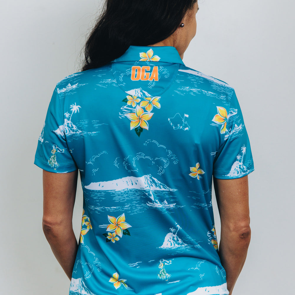 "Classic Scenic" Teal Flash - OGA Women's Polo - Teal Green