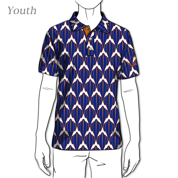"Shark" Cobalt Rust - OGA Youth Polo - Cobalt Blue