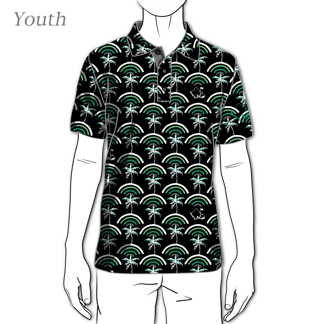 "Cocobows Manoa" - OGA Youth Polo - Black and Green