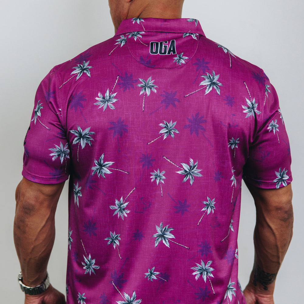 "Coconut Grove" Berry - OGA Men's Polo - Berry