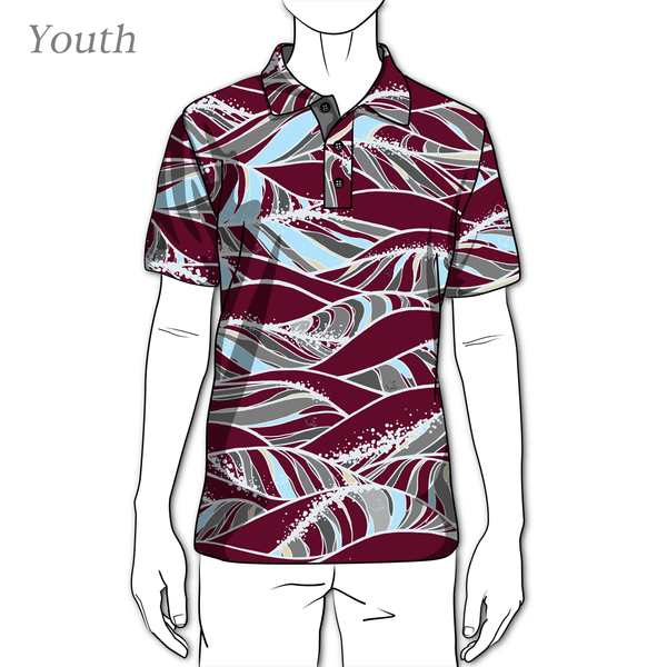 "Swell" Crimson Camo - OGA Youth Polo - Crimson