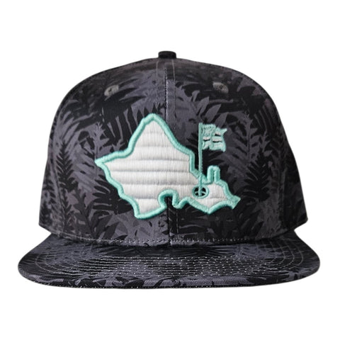"Fern Field" Island - 6 Panel Snapback - Tonal Black