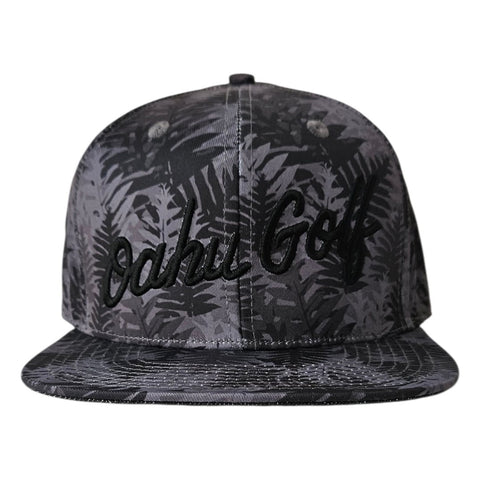 "Fern Field" Script - 6 Panel Snapback - Tonal Black