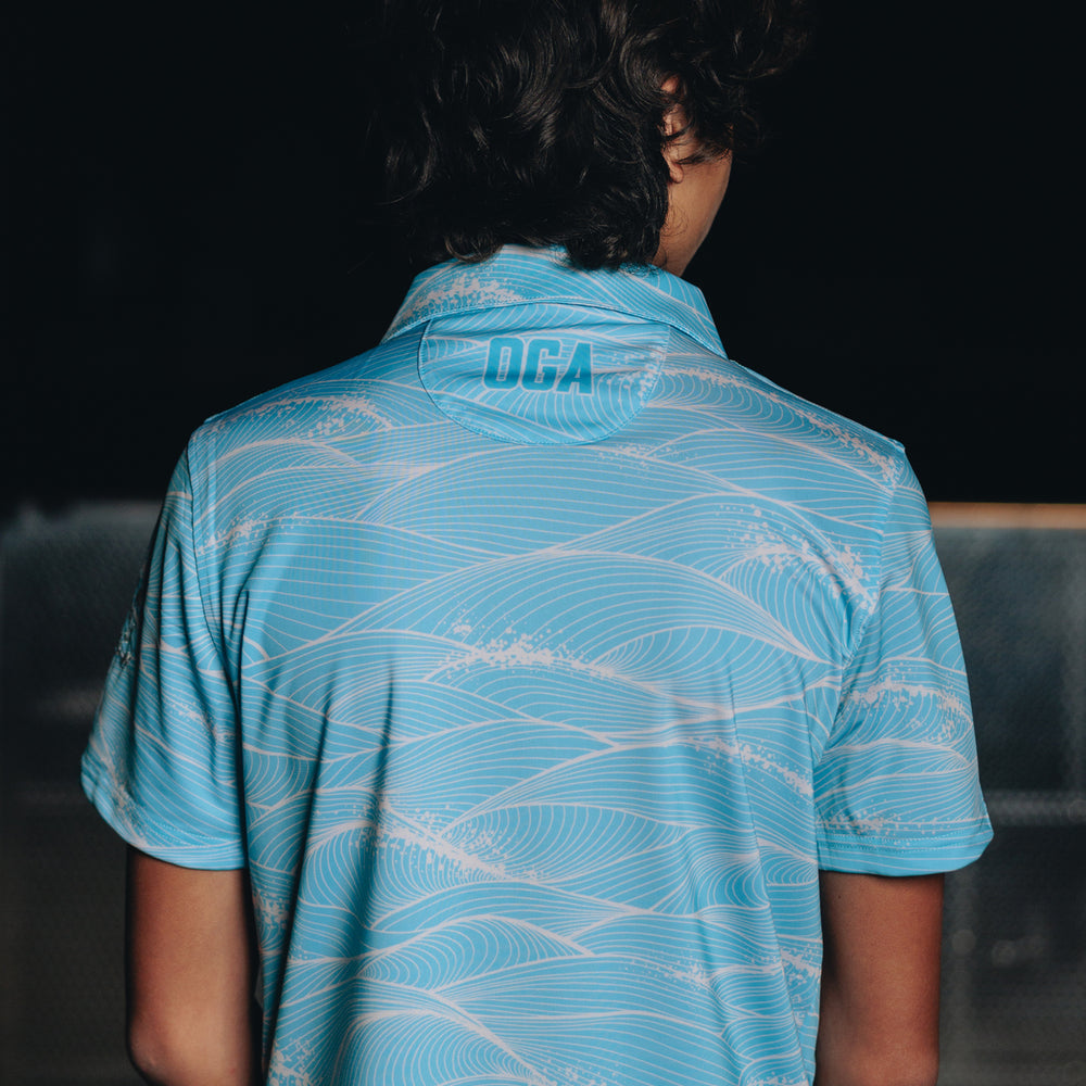 
                      
                        "Fluid" Aqua Foam - OGA Youth Polo - Aquamarine / Sea Foam White
                      
                    