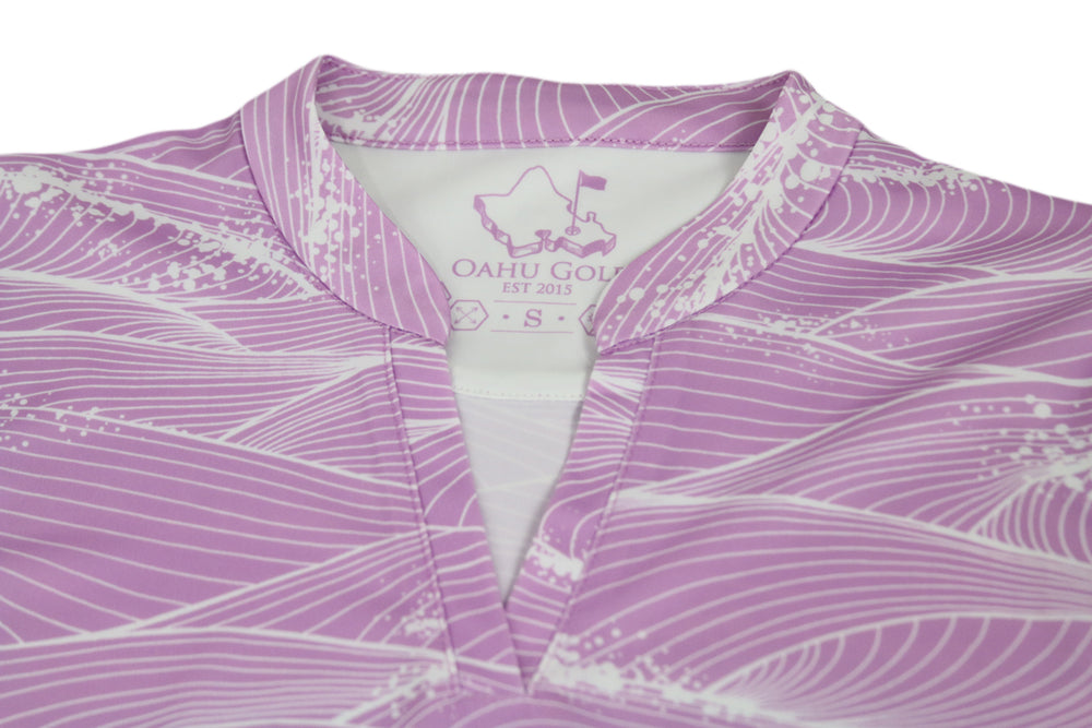 
                      
                        "Fluid" Lavender White - OGA Women's Long Sleeve Polo - Lavender / White
                      
                    