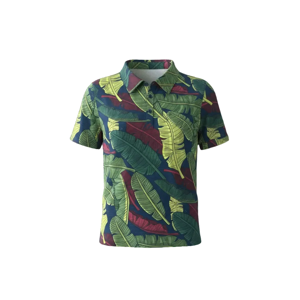 "Banana Patch Mash Up" Jungle Greens - OGA Youth Polo - Multi Green