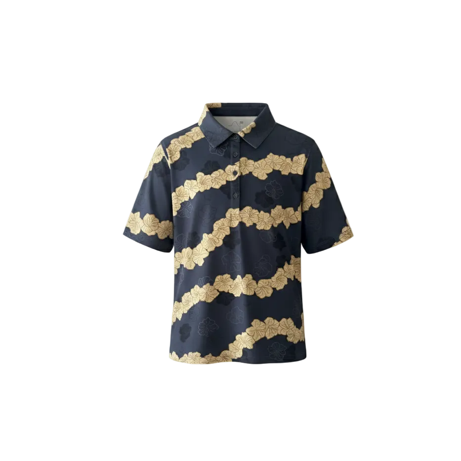 "Ho'onani" Gray- OGA Youth Polo - Obsidian / Gold